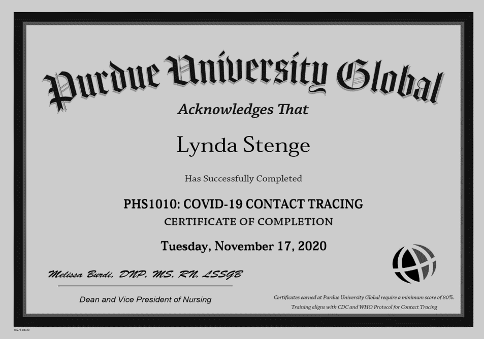Blanche Agency Purdue_University_Contact Tracing_Certification